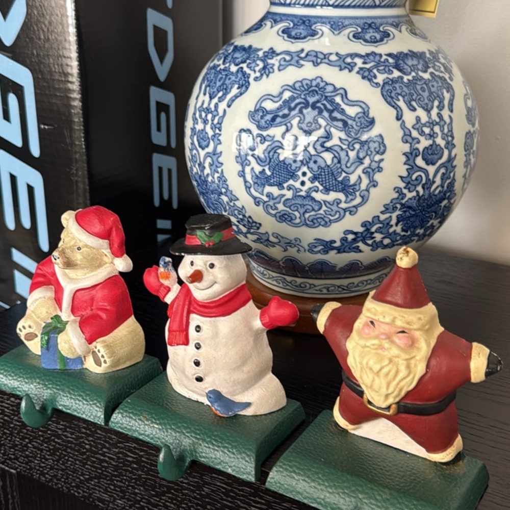 Festive Christmas stockings holders vintage